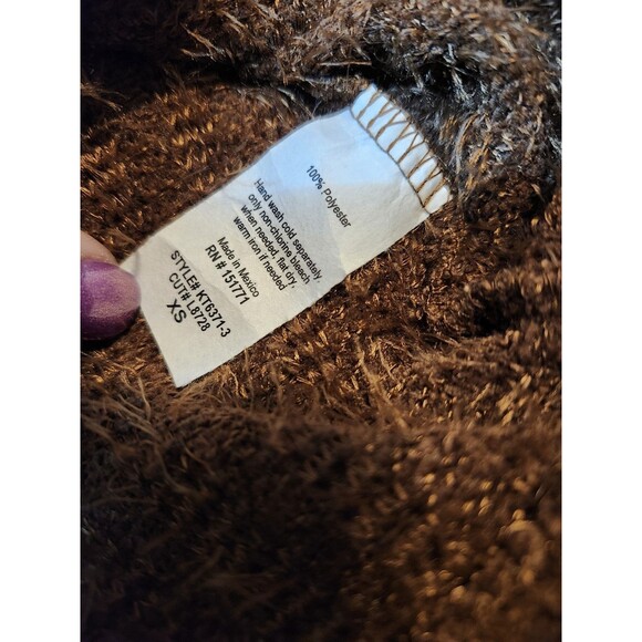 LeLis Collection Cropped Button Down Long Sleeve Cable Knit Cardigan Rust XS - Picture 5 of 7